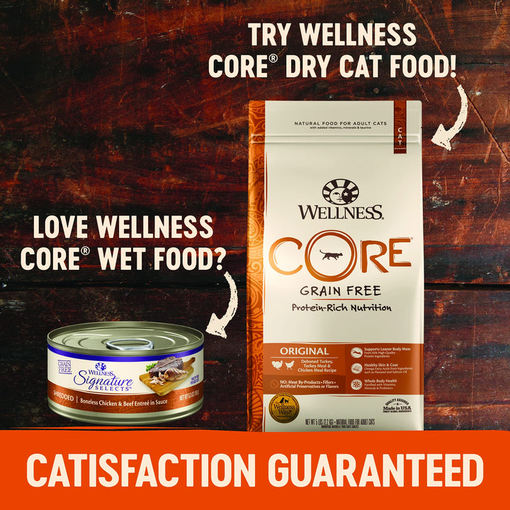 Wellness CORE Grain-Free Signature Selects Wet Cat Food, Natural Pet Food Made with Real Meat (Poultry Variety Pack, 2.8 Ounce Can, Pack of 8) Poultry Variety Pack 2.8 Ounce (Pack of 8)