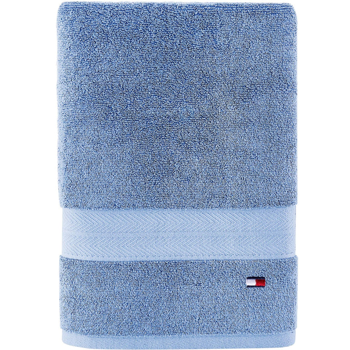 Tommy Hilfiger Modern American Solid Bath Towel, 30 X 54 Inches, 100% Cotton 574 GSM (Mist Blue) Mist Blue