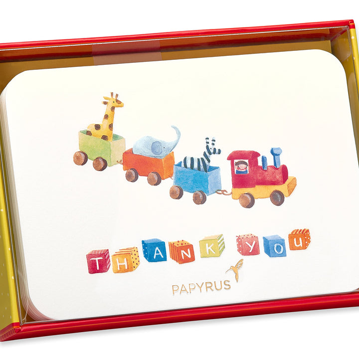 Papyrus Baby Thank You Cards with Envelopes, Toy Train (12-Count)