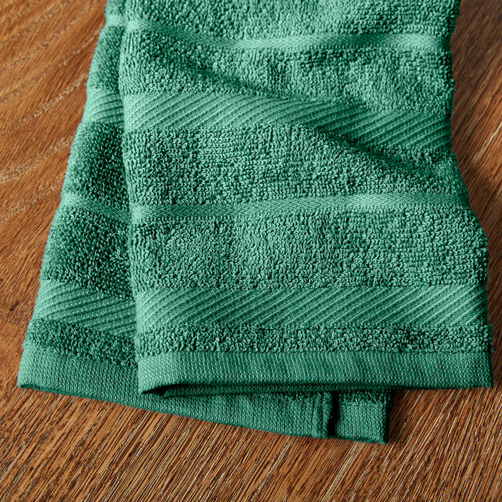 KitchenAid Albany Kitchen Towel 4-Pack Set, Dark Green/White, 16"x26" 16"x26"