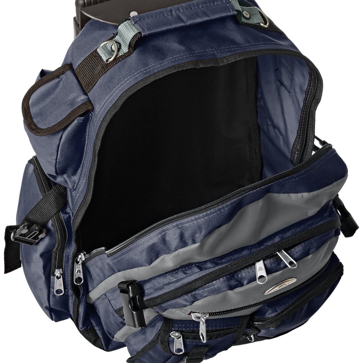 Everest Deluxe Wheeled Backpack, Navy/Gray/Black, One Size