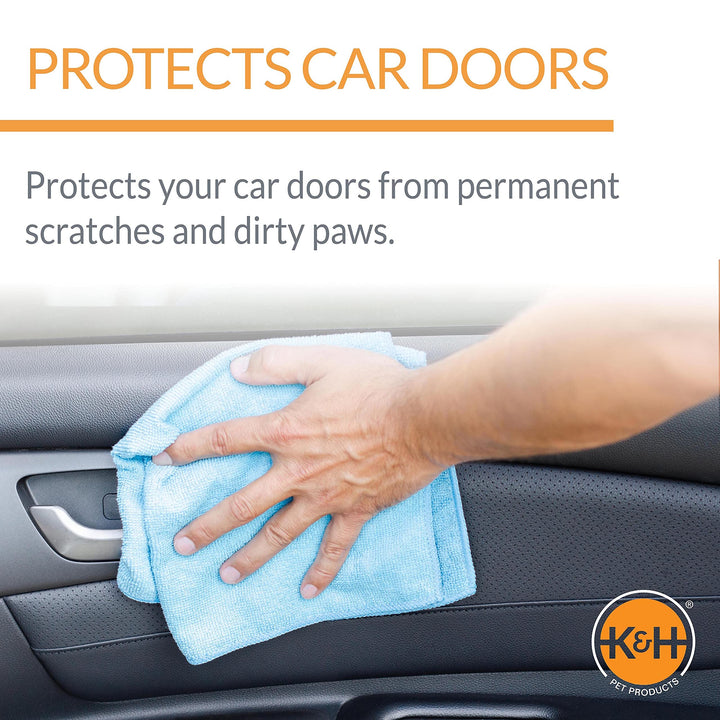 K&H Pet Products Vehicle Door Protector Tan, 2 Packs Interior Car Door Protector from Dog Scratching, Sedan and SUV Pet Protector for Car Door Scratches