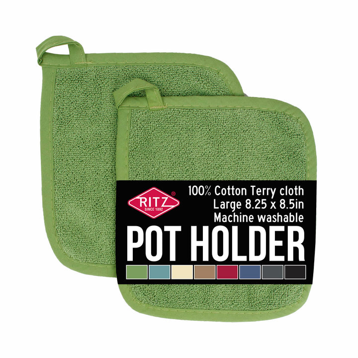 Ritz Terry Potholder & Hot Pad: Unparalleled Heat Resistant, Durable 100% Cotton  Ergonomically Designed for Optimal Grip  Easy-Care Machine Washable, Perfect for Your Kitchen  Cactus Green, 2-Pk