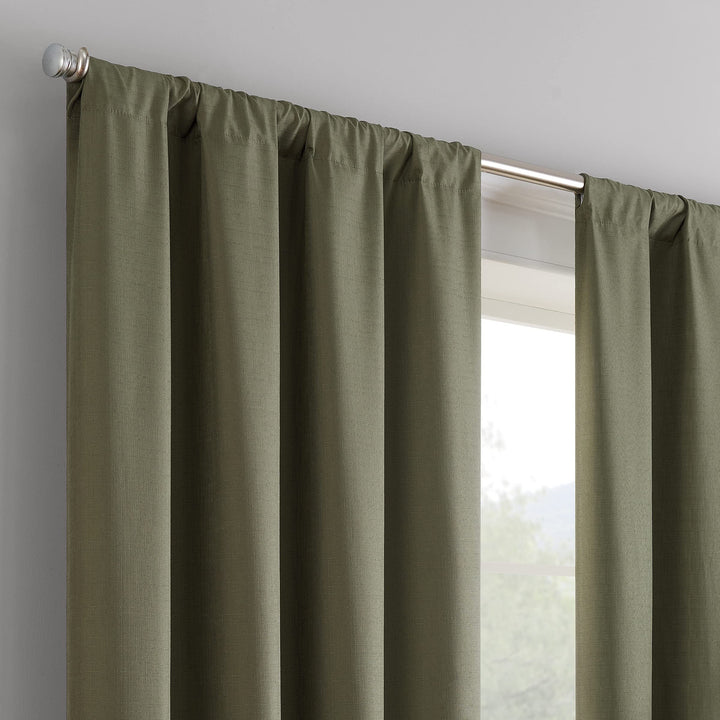 Eclipse Kendall Modern Blackout Thermal Rod Pocket Window Curtain for Bedroom or Living Room (1 Panel), 42 X 63, Artichoke