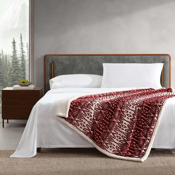 Eddie Bauer - Throw Blanket, Super Soft Reversible Sherpa Fleece Bedding, Ideal Christmas & White Elephant Gifts, Cozy Plaid Throw Blankets for Couch (Elk Stance Grey, Throw) Elk Stance Grey/White Animal