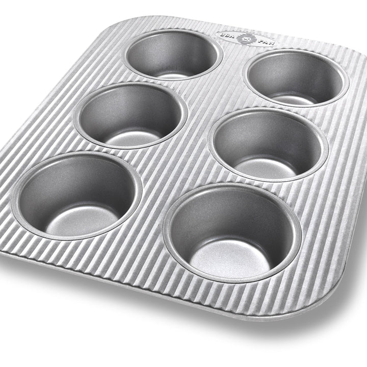 USA Pan Bakeware Toaster Oven Cupcake and Muffin Pan, Nonstick Quick Release Coating, 11 x 9 x 1 1/2", Aluminized Steel Toaster Oven Muffin Pan