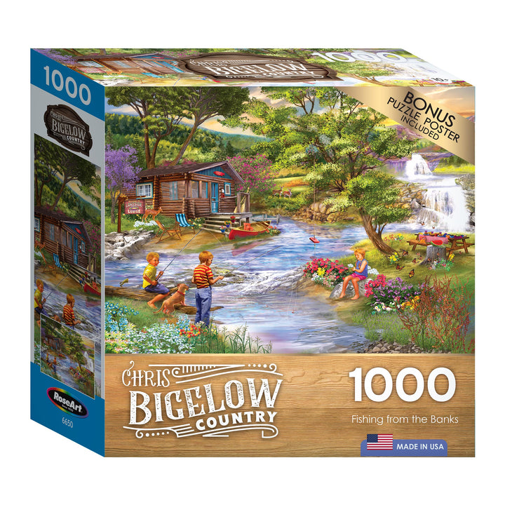 Cra-Z-Art - RoseArt - Bigelow Country 1000PC - Fishing from The Banks