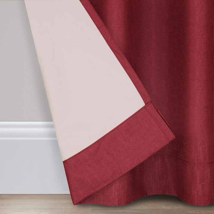 ECLIPSE Kendall Modern Blackout Thermal Rod Pocket Window Curtain for Bedroom or Living Room (1 Panel), 42 X 84, Ruby