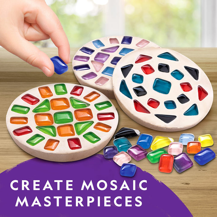 NATIONAL GEOGRAPHIC Arts & Crafts Kit - Mosaic, Marbling Paint, Air Dry Clay & 15 River Rocks to Paint & Decorate Crafts Kit + Crafts Kit