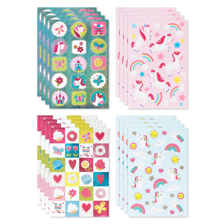 American Greetings 392-Count Bulk Stickers for Kids, Unicorns and Rainbows