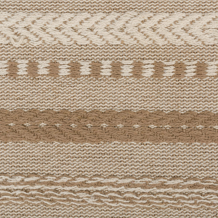 DII Farmhouse Braided Stripe Table Runner Collection, 15x72 (15x77, Fringe Included), Stone 15x72" (15x77", Fringe Included) Striped