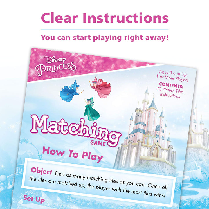 Disney Princess Matching Game by Wonder Forge | For Boys & Girls Age 3 to 5 | A Fun & Fast Disney Memory Game for Kids | Cinderella, Jasmine, Mulan, and more