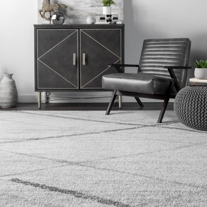 nuLOOM Thigpen Contemporary Area Rug - 2x3 Accent Rug Modern/Contemporary Grey/Off-White Rugs for Living Room Bedroom Dining Room Entryway Kitchen 2' x 3'