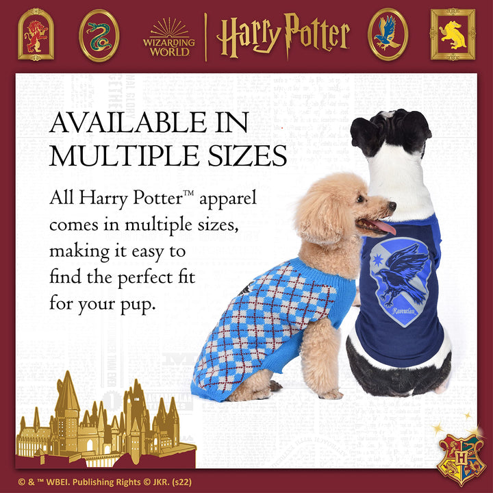 Harry Potter: Ravenclaw Pet Sweater - Large | Large Harry Potter Costumes for Dogs| Harry Potter Dog Apparel & Accessories for Hogwarts Houses, Ravenclaw