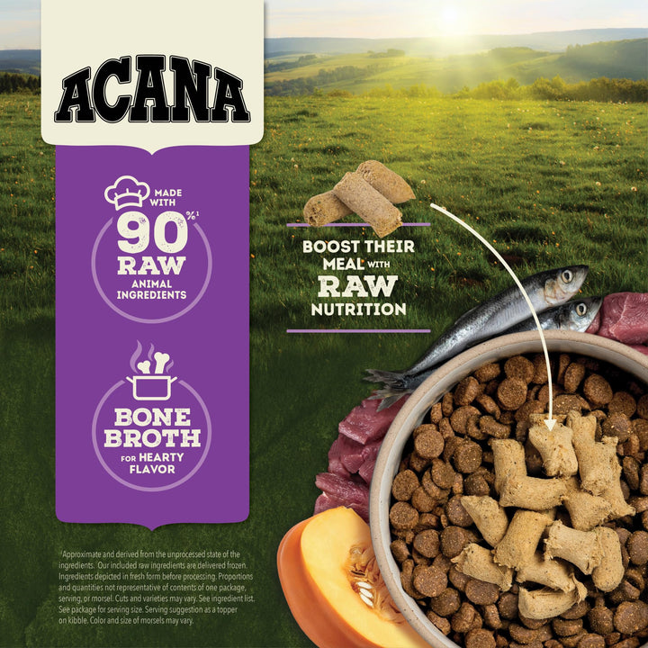 ACANA Freeze Dried Dog Food & Topper, Grain Free High Protein Free-Run Duck Recipe, 8oz