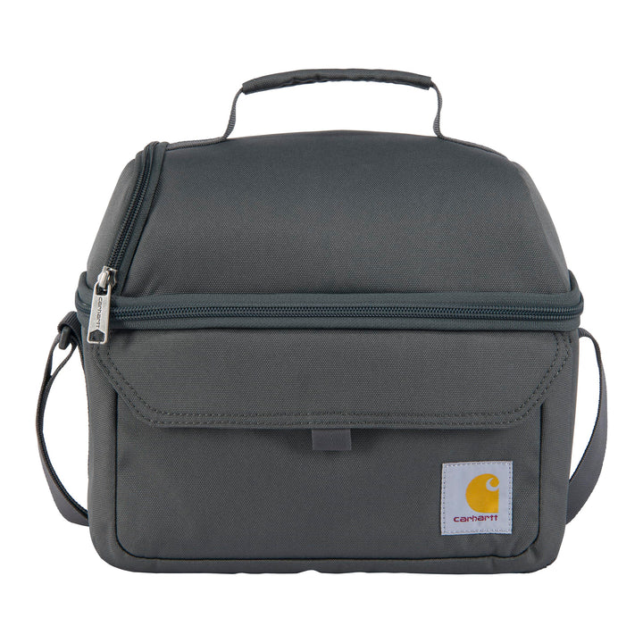 Carhartt Insulated 12 Can Two Compartment Lunch Cooler, Durable Fully-Insulated Lunch Box, Dual Compartment (Gravel) One Size Dual Compartment (Gravel)