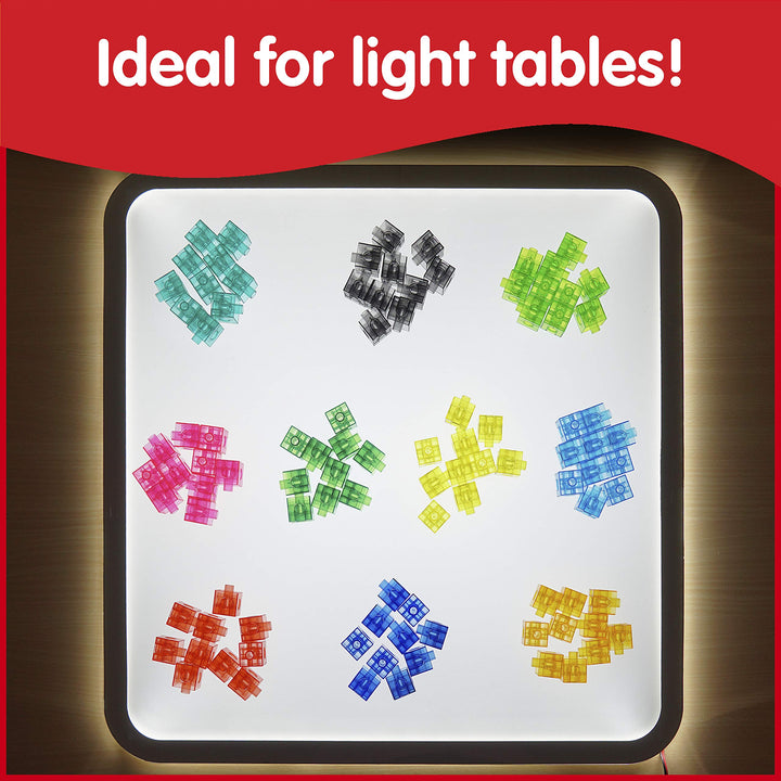 edxeducation Translucent Linking Cubes - Construction Toy for Early Math - Set of 100 - 0.8 Inch - Light Table Toy - Elementary + Preschool Learning Translucent - Set of 100