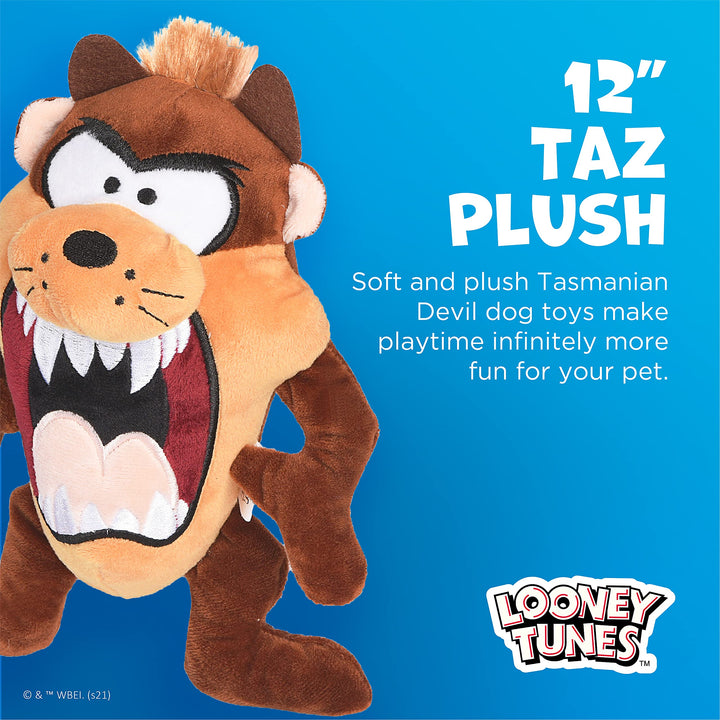 Looney Tunes for Pets Tasmanian Devil Taz Big Head Plush Dog Toy, Stuffed Animal for Dogs | 12-Inch Jumbo Dog Toy for All Dogs | Officially Licensed Dog Toy from Warner Bros Tasmanian Devil Plush 12 Inch