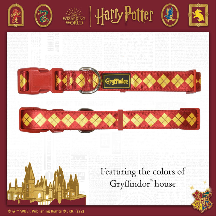 Harry Potter Gryffindor Dog Collar in Size X-Large | Extra-Large Dog Collar, Harry Potter Dog Collar | Harry Potter Dog Apparel & Accessories for Hogwarts Houses, Gryffindor