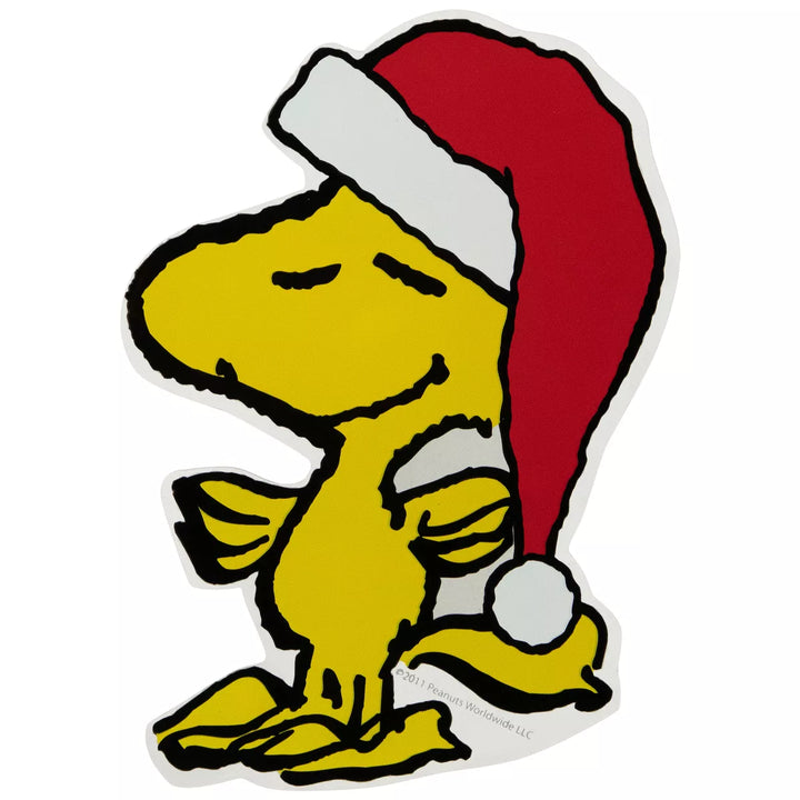 Northlight 7" Peanuts Woodstock in Santa Hat Christmas Window Cling Decoration