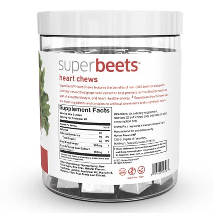 Humann Superbeets Heart Chews, Pomegranate Berry 90 Ct.