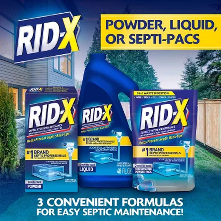 RID-X Septic Tank Treatment Powder, 5 Month Supply 49 Oz.