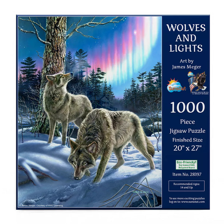 Sunsout Wolves and Lights 1000 Pc Jigsaw Puzzle 28397