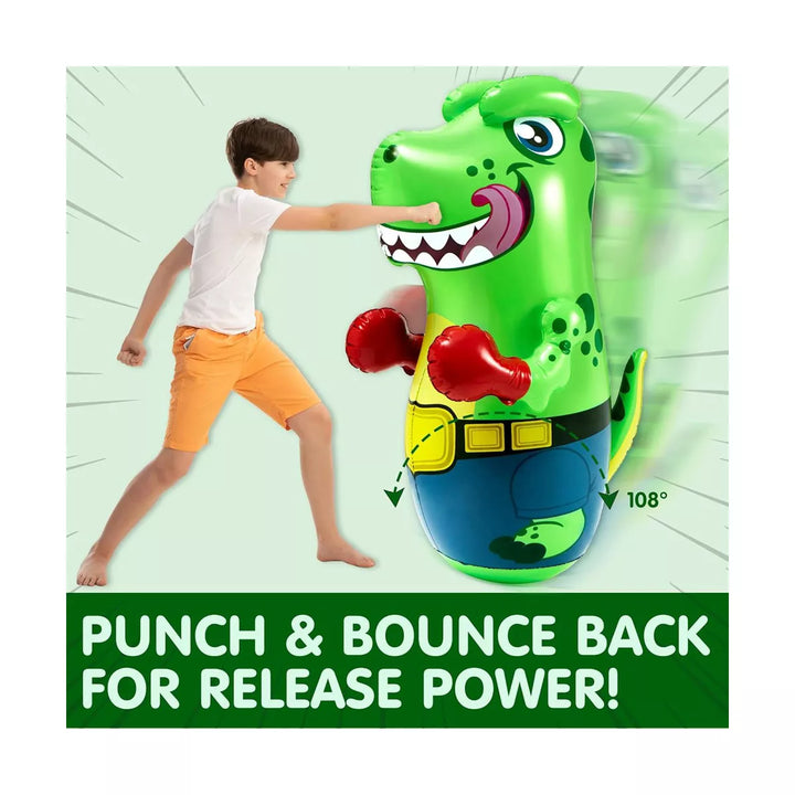 Syncfun Inflatable T-Rex Dinosaur Bopper 47 Inches, Bop Bag Inflatable Punching Toy, Kids Punching Bag with Bounce-Back Action