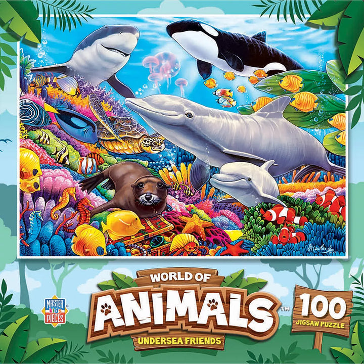 Masterpieces 100 Piece Kids Jigsaw Puzzle - Undersea Friends - 11.5"X15".