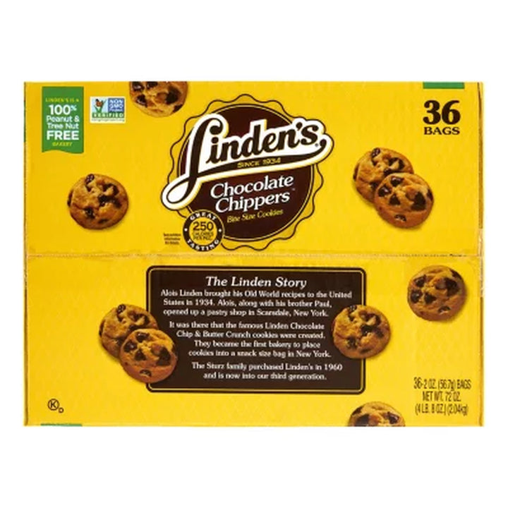 Linden'S Mini Chocolate Chippers Cookies, 2 Oz., 36 Pk.