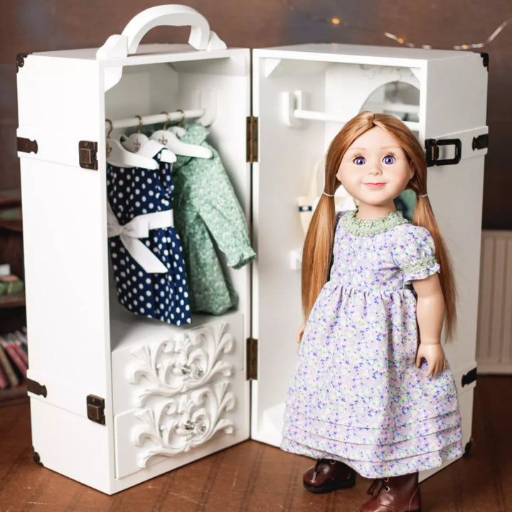 The Queen'S Treasures 18 Inch Doll Furniture,Clothes Storage Trunk Case