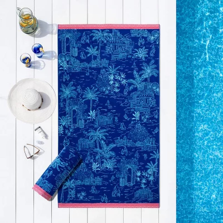 Member'S Mark Oversized Fashion 2Pk Beach Towel, 40" X 72", Assorted Designs