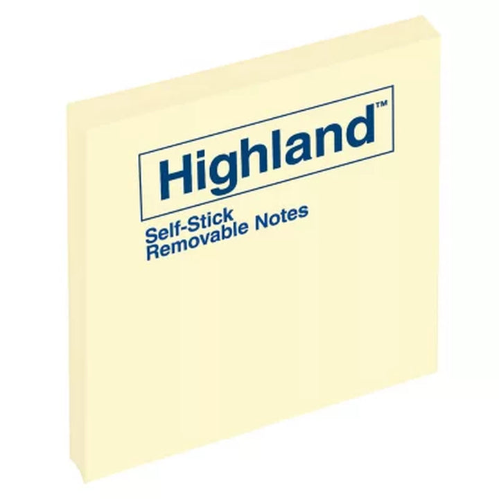 Highland - Self-Stick Notes, 3 X 3, Yellow - 18 100-Sheet Pads/Pack