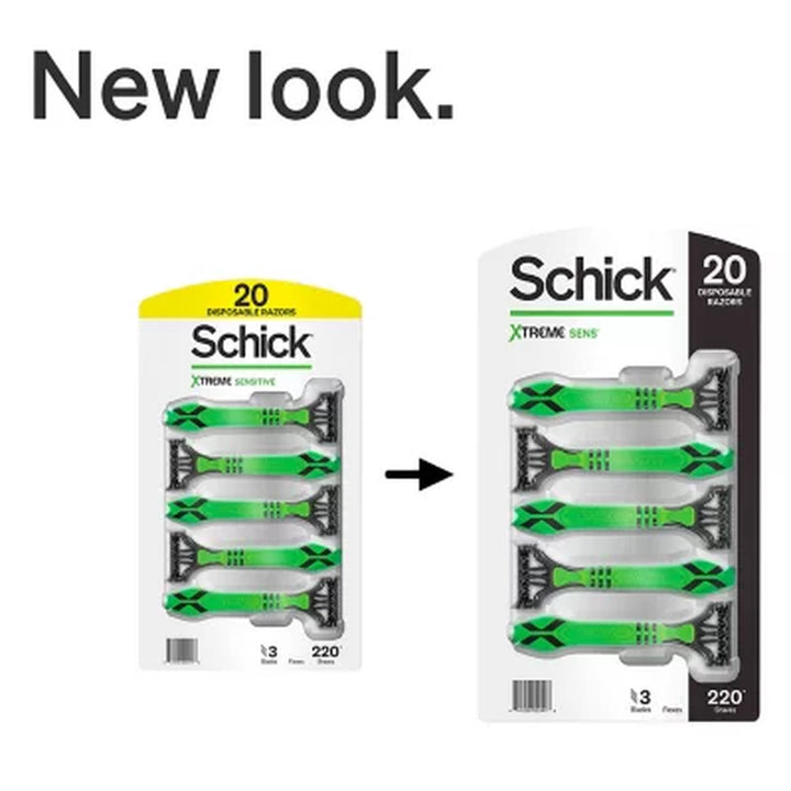 Schick Xtreme3 Disposable Razors for Men, 20 Ct.