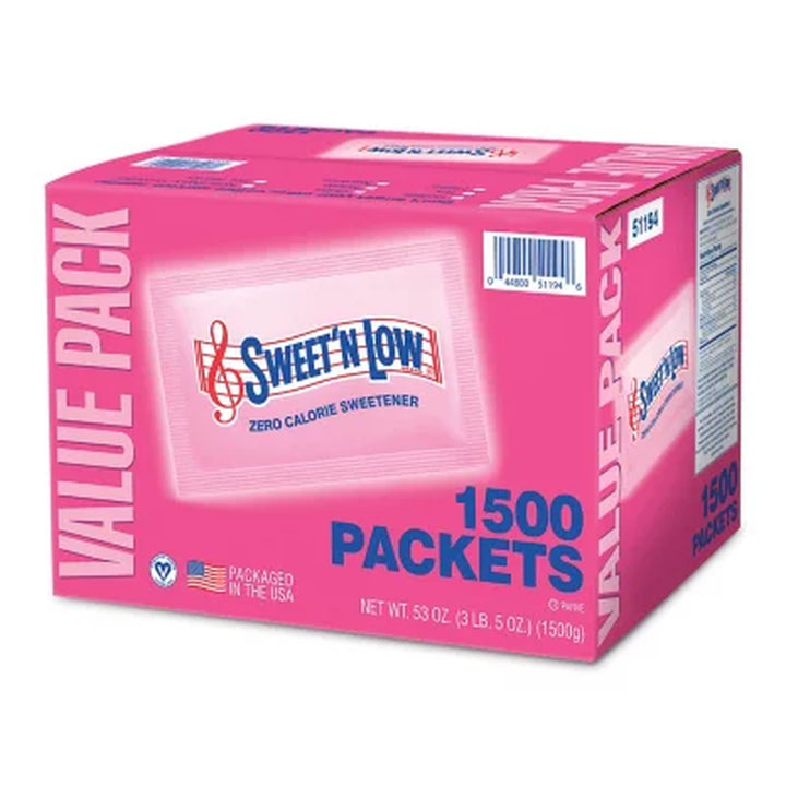 Sweet'N Low Zero-Calorie Sweetener Packets 1,500 Ct.