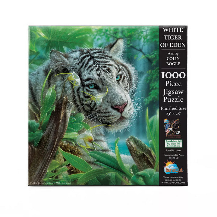 Sunsout White Tiger of Eden 1000 Pc Jigsaw Puzzle 21802