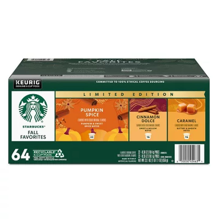 Starbucks K-Cup Coffee Pods, Fall Variety Pack, 64 Ct.