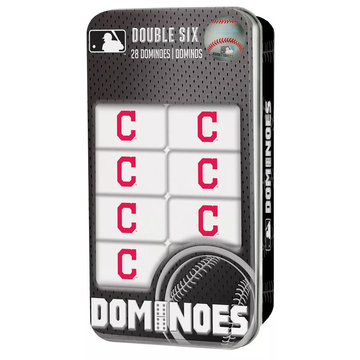 Masterpieces Officially Licensed MLB Cleveland Indians 28 Piece Dominoes Game for Adults.