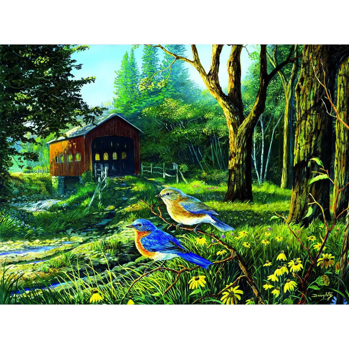 Sunsout Sleepy Hollow Blue Birds 1000 Pc Jigsaw Puzzle 71108