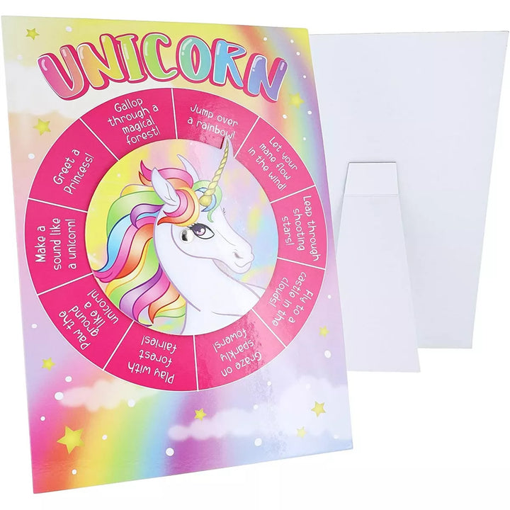 Spinning Wheel Activity Party Game Board, 4 Designs Including Dinosaur, Mermaid, Shark & Unicorn Spinner for Kids Birthday, Classroom Activities