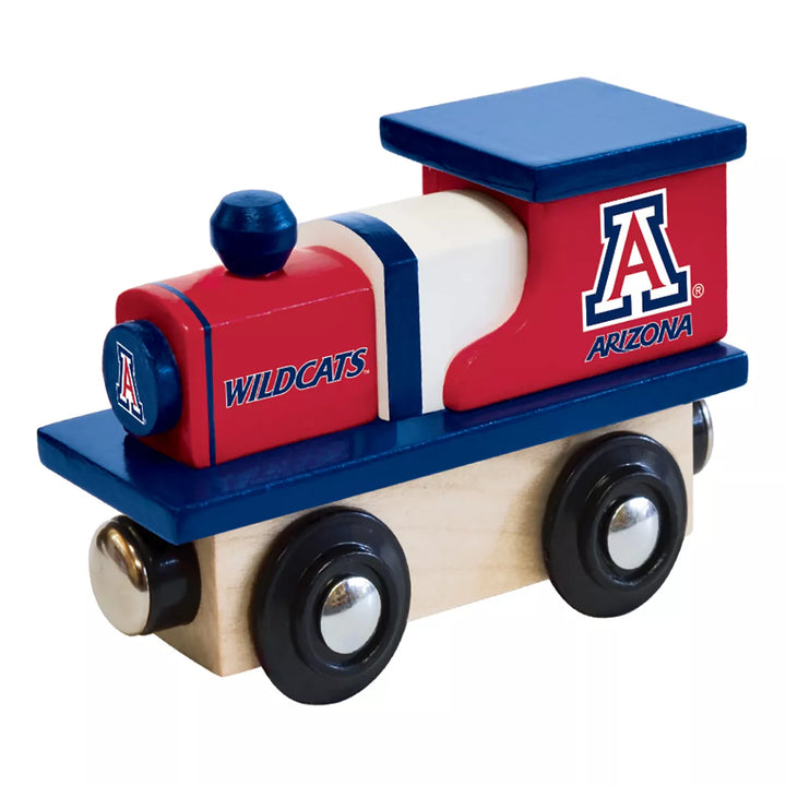 Masterpieces Officially Licensed NCAA Arizona Wildcats Wooden Toy Train Engine for Kids.