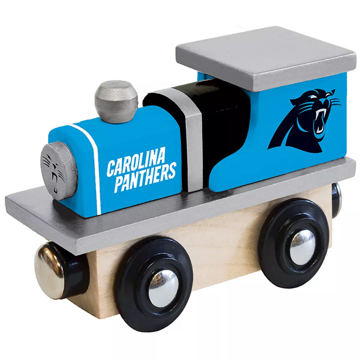 Masterpieces Officially Licensed NFL Carolina Panthers Wooden Toy Train Engine for Kids.