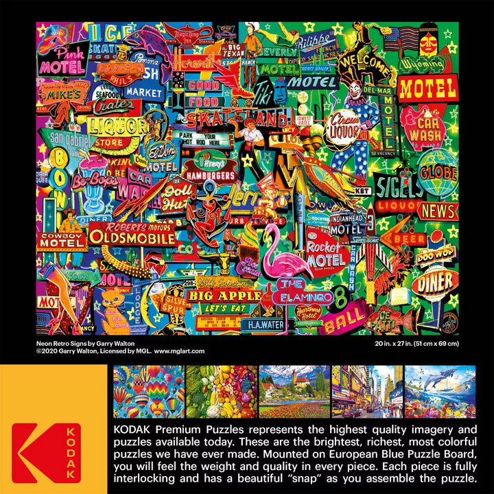 Kodak 1000 Pc Jigsaw Puzzle - Neon Retro Signs