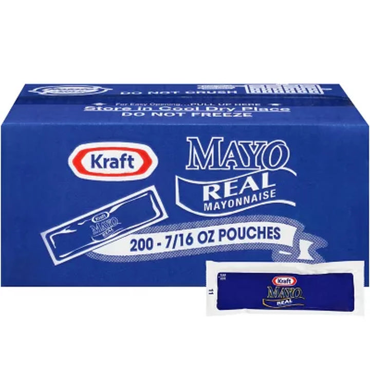 Kraft Real Mayo Mayonnaise Single Serve Pouches (200 Ct.)