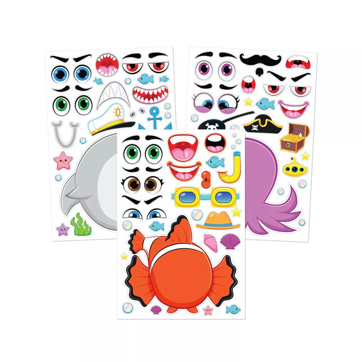 SYNCFUN 36 Pcs 10" Animal Mix and Match Make-A-Face Sticker Sheets Kids DIY Kits, Animals Kids Party Favor Supplies Craft