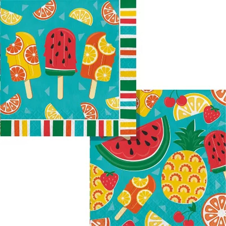 Artstyle Tasty Fruit Paper Plates and Napkins Tableware Kit, 285 Ct