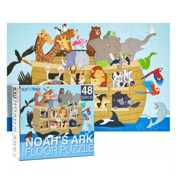 Blue Panda 48-Piece Noahs Ark Jumbo Floor Puzzle for Kids Ages 3-5, Jigsaw Puzzle for School Classroom Learning Activities, 2X3 Ft