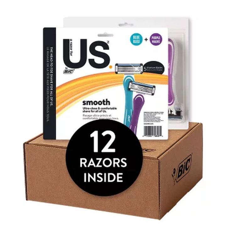 BIC US. 5-Blade Unisex Disposable Razors, 12 Ct.