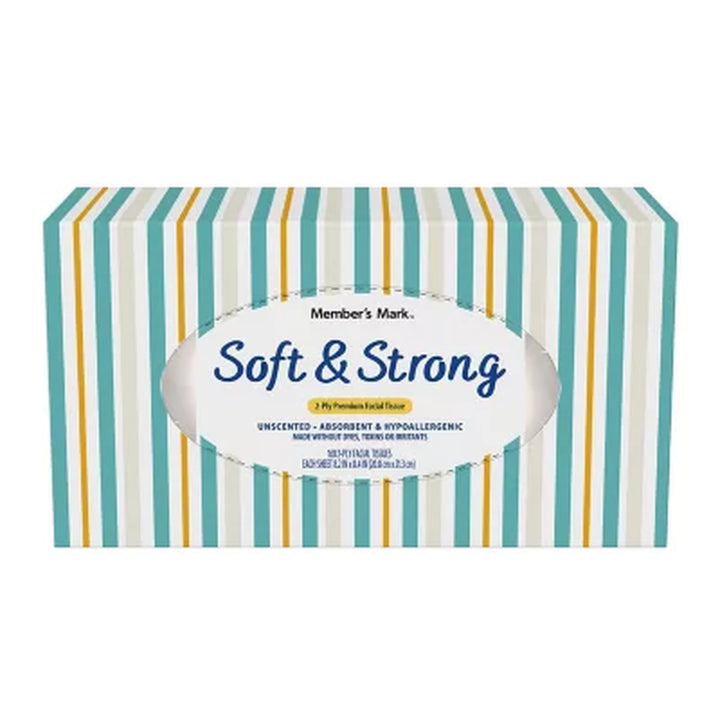 Member’S Mark 2-Ply Facial Tissues, Flat Boxes 160 Tissues/Box, 12 Boxes