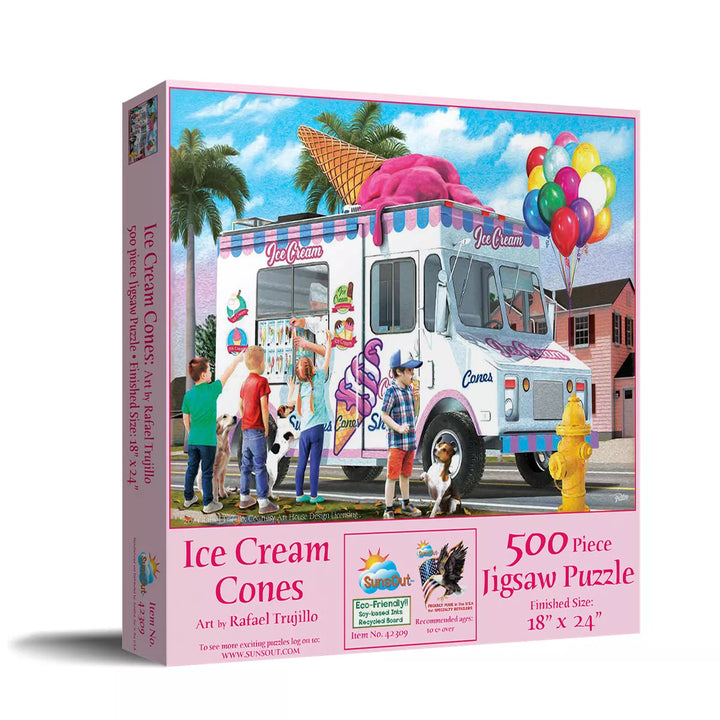 Sunsout Ice Cream Cones 500 Pc Jigsaw Puzzle 42309